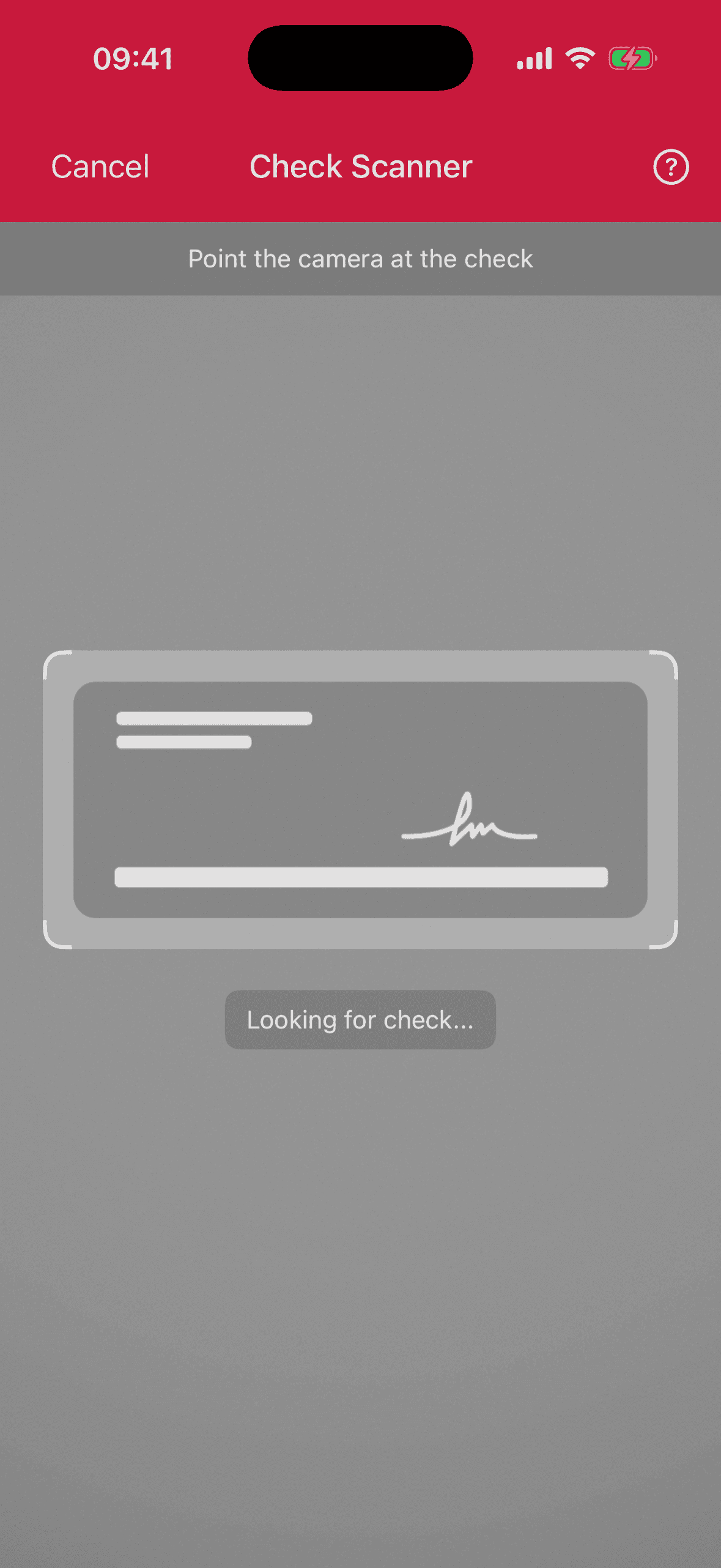 Check Scanner ready-to-use UI launched in portrait orientation