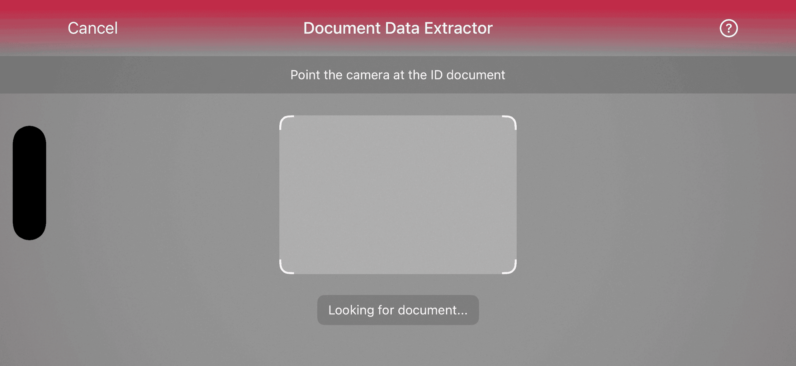 Document Data Extractor gradient top bar in landscape orientation