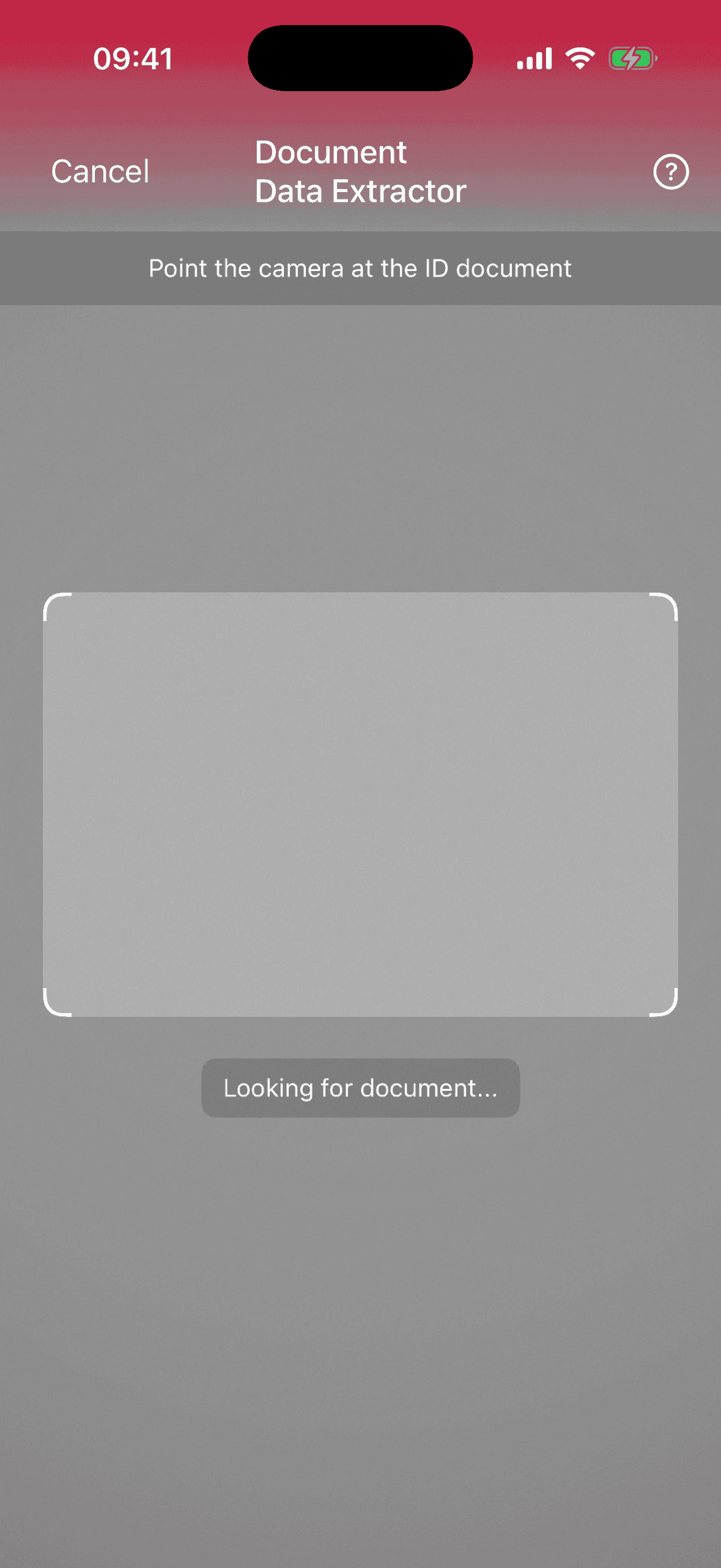 Document Data Extractor gradient top bar in portrait orientation