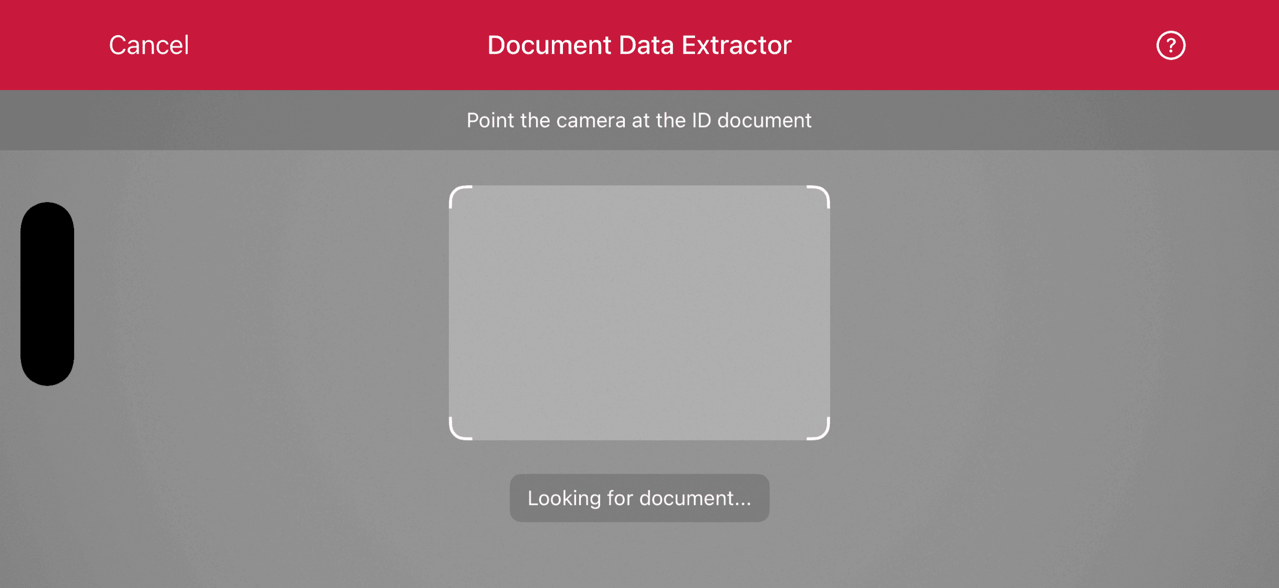 Document Data Extractor solid top bar in landscape orientation