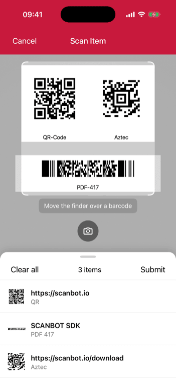 iOS Barcode Scanner multiple scan use case in portrait orientation