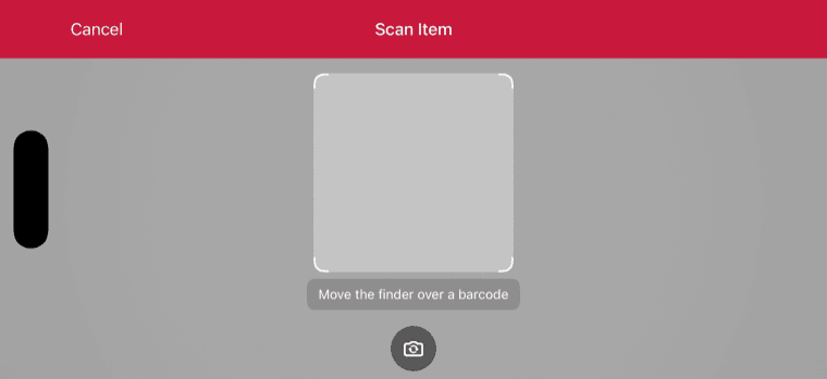 iOS Barcode Scanner top bar in landscape orientation