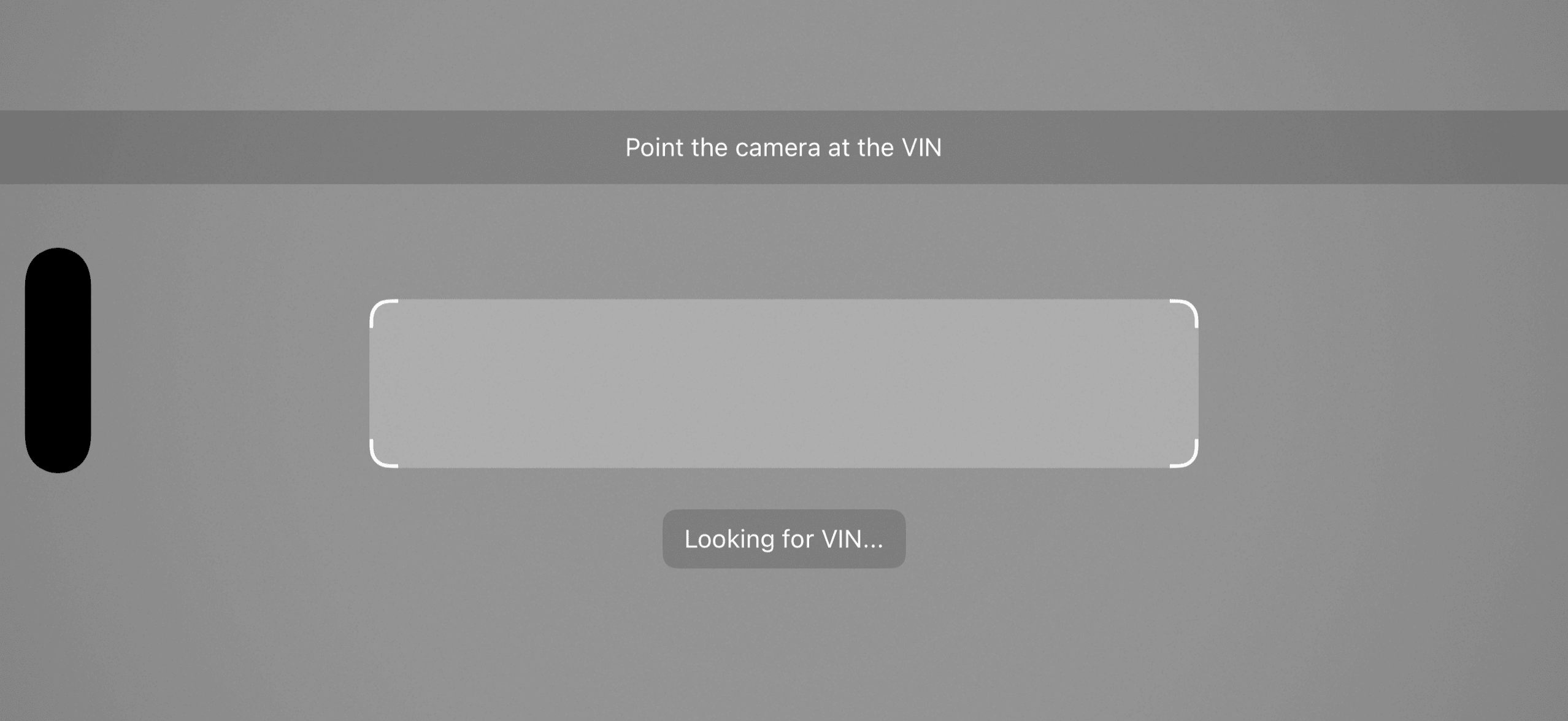VIN Scanner clear top bar in landscape orientation